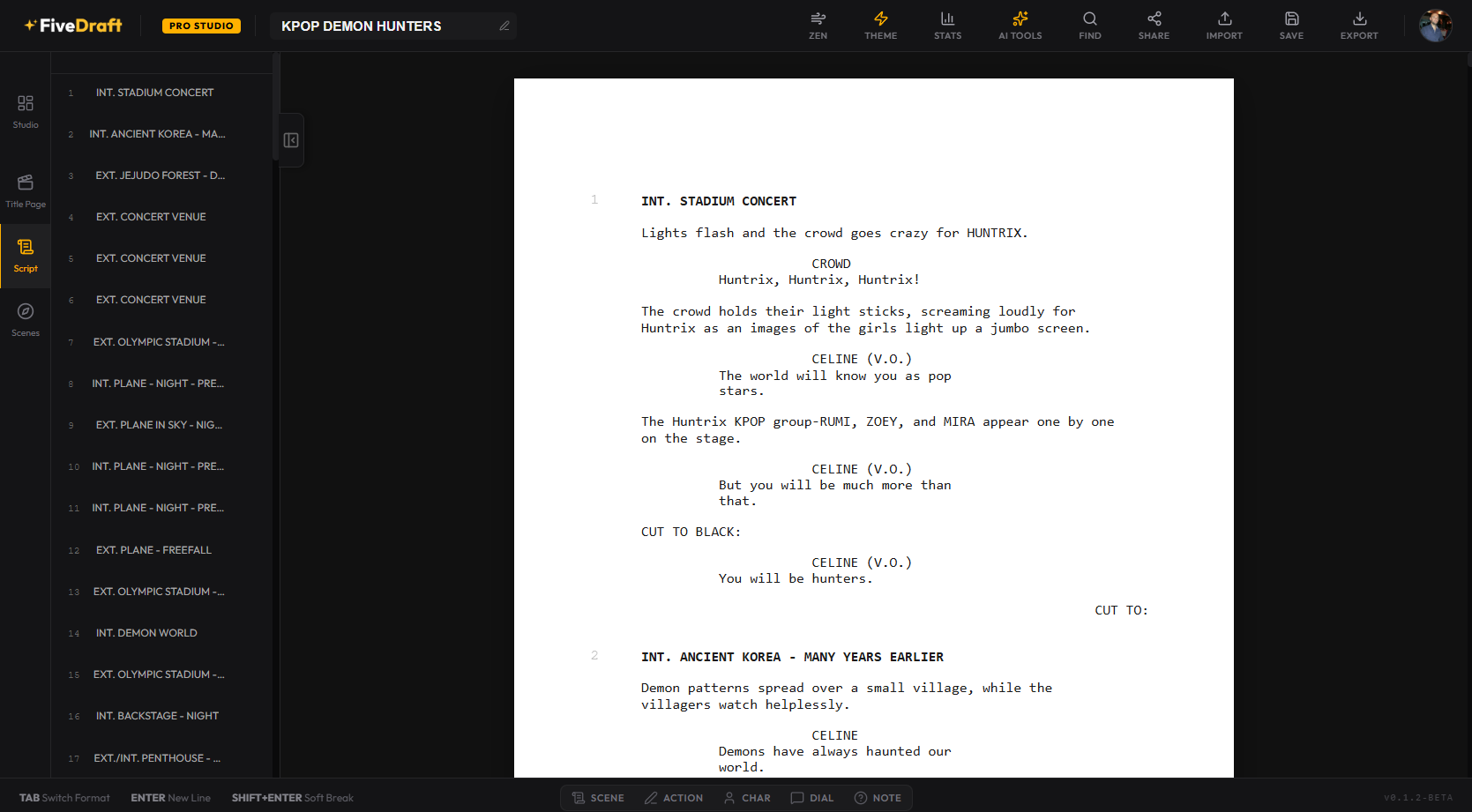FiveDraft Editor Screenshot